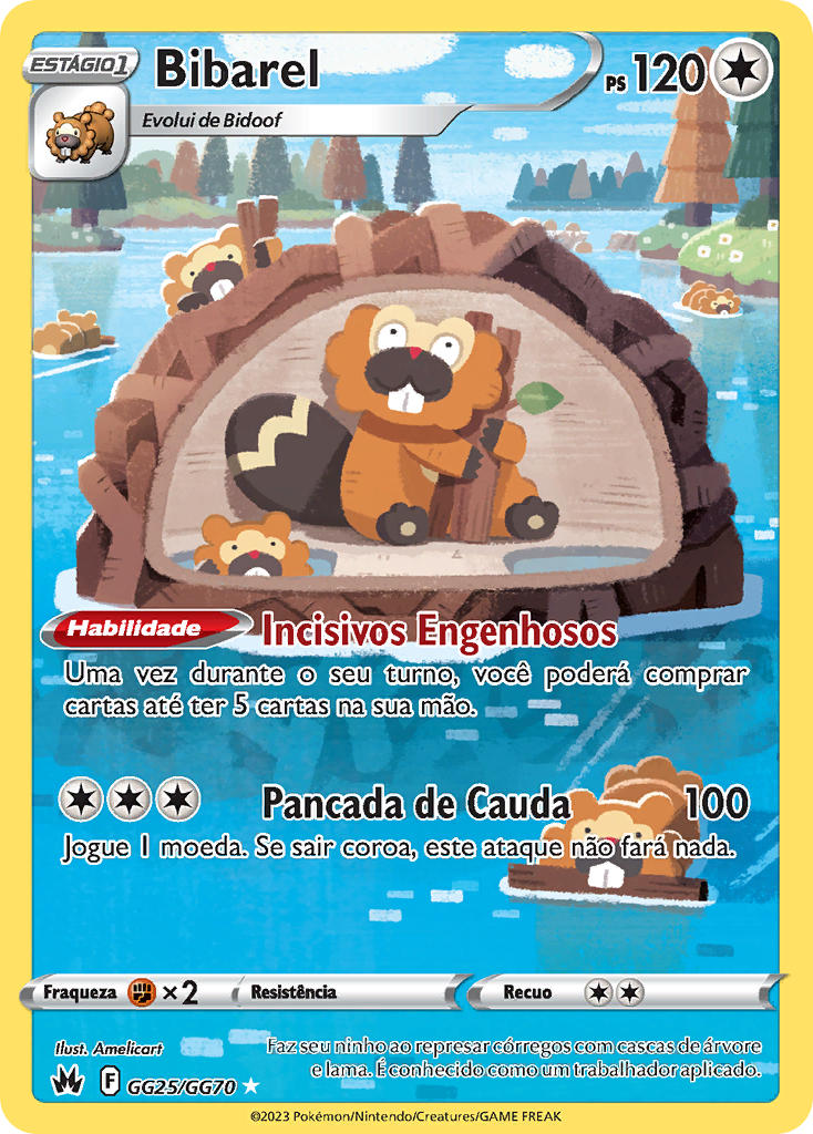 Bibarel GG25 — Realeza Absoluta Galeria de Galar (Portuguese Pokémon TCG card)