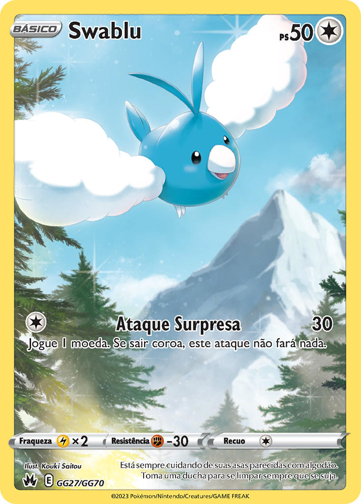 Swablu GG27 — Realeza Absoluta Galeria de Galar (Portuguese Pokémon TCG card)