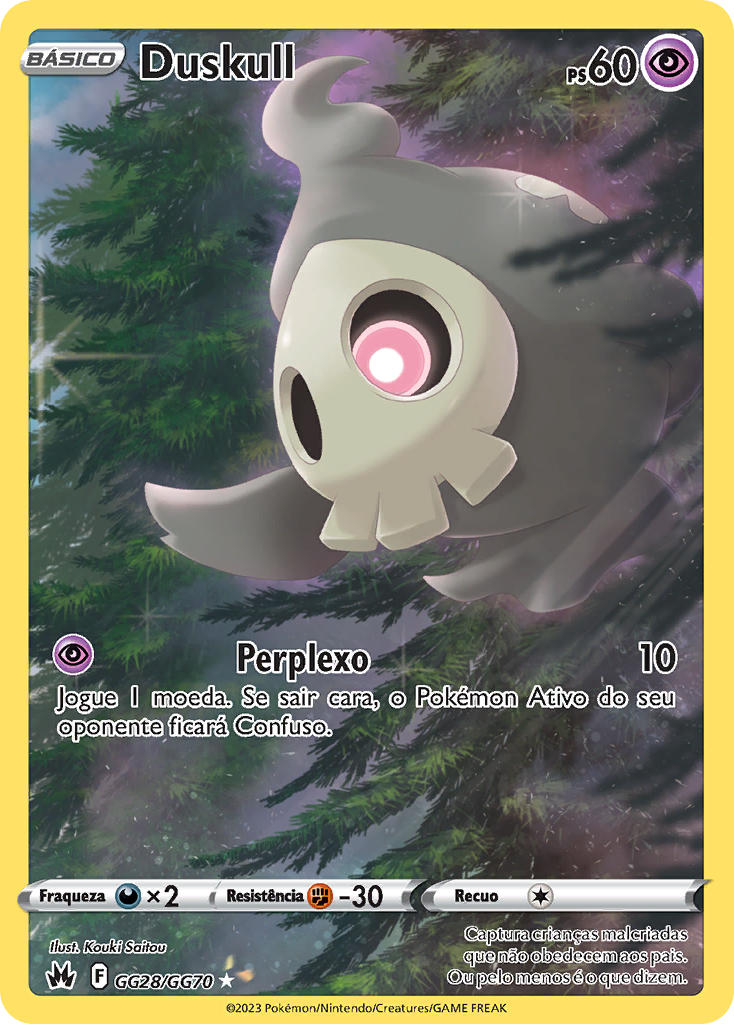 Duskull GG28 — Realeza Absoluta Galeria de Galar (Portuguese Pokémon TCG card)