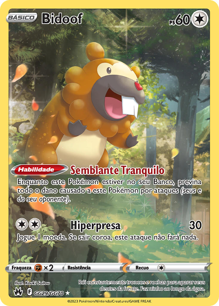 Bidoof GG29 — Realeza Absoluta Galeria de Galar (Portuguese Pokémon TCG card)