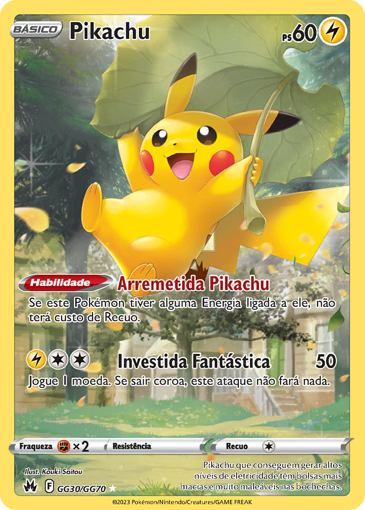 Pikachu GG30 — Realeza Absoluta Galeria de Galar (Portuguese Pokémon TCG card)