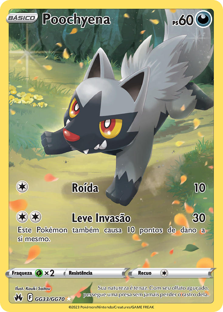 Poochyena GG33 — Realeza Absoluta Galeria de Galar (Portuguese Pokémon TCG card)