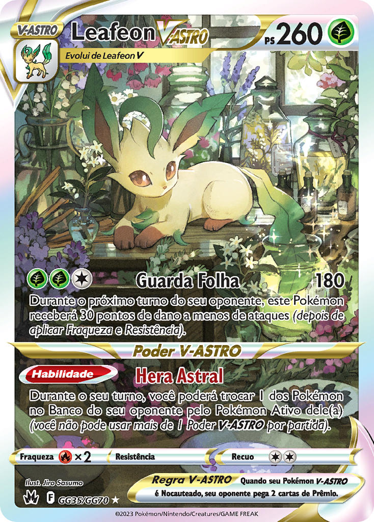 Leafeon V-ASTRO GG35 — Realeza Absoluta Galeria de Galar (Portuguese Pokémon TCG card)