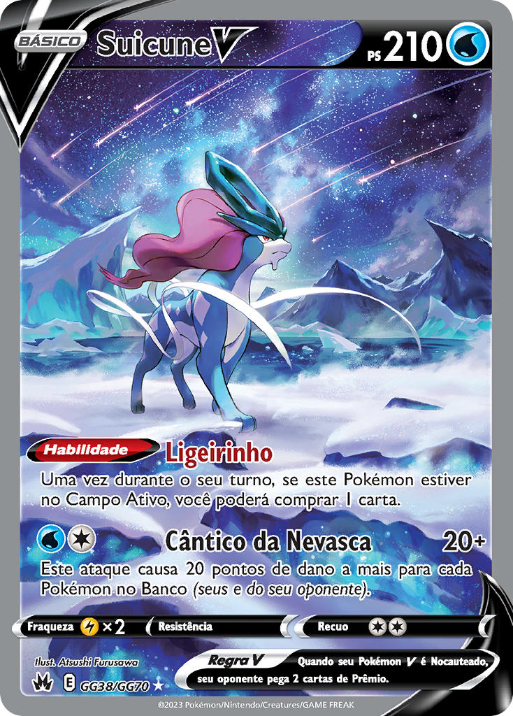Suicune V GG38 — Realeza Absoluta Galeria de Galar (Portuguese Pokémon TCG card)