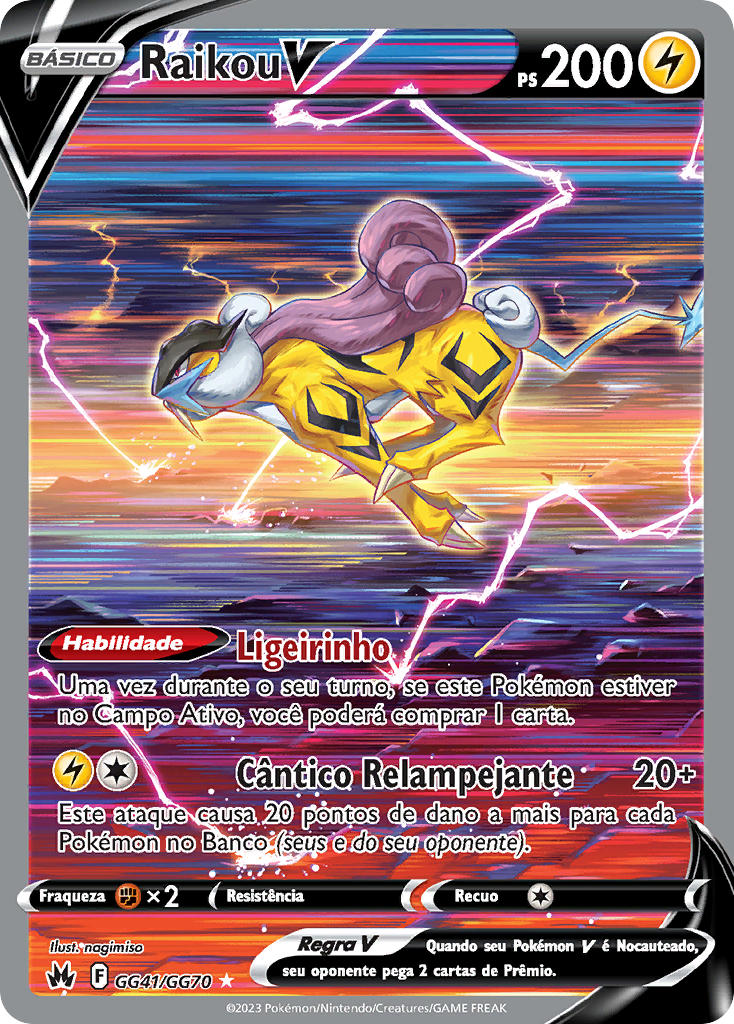 Raikou V GG41 — Realeza Absoluta Galeria de Galar (Portuguese Pokémon TCG card)