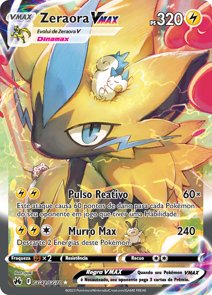 Zeraora VMAX GG42 — Realeza Absoluta Galeria de Galar (Portuguese Pokémon TCG card)