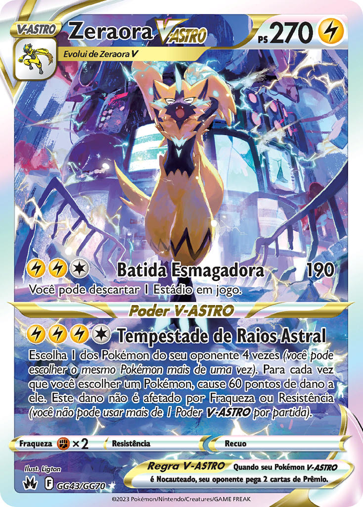 Zeraora V-ASTRO GG43 — Realeza Absoluta Galeria de Galar (Portuguese Pokémon TCG card)