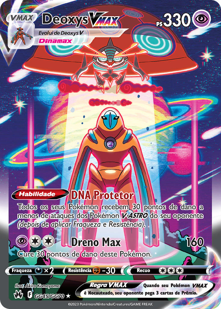 Deoxys VMAX GG45 — Realeza Absoluta Galeria de Galar (Portuguese Pokémon TCG card)