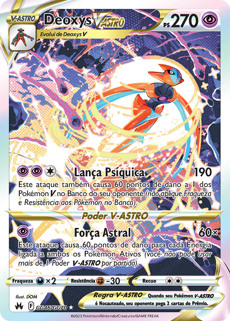 Deoxys V-ASTRO GG46 — Realeza Absoluta Galeria de Galar (Portuguese Pokémon TCG card)