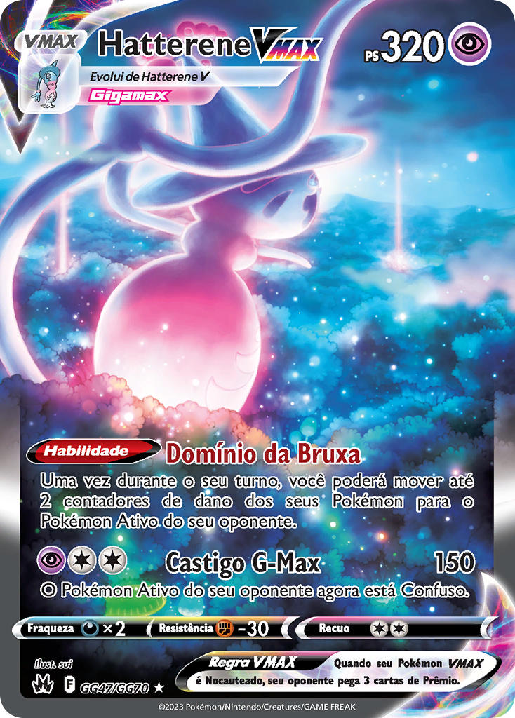 Hatterene VMAX GG47 — Realeza Absoluta Galeria de Galar (Portuguese Pokémon TCG card)