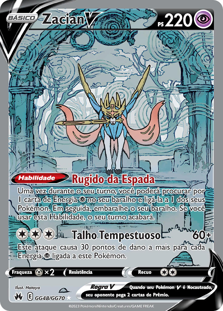 Zacian V GG48 — Realeza Absoluta Galeria de Galar (Portuguese Pokémon TCG card)
