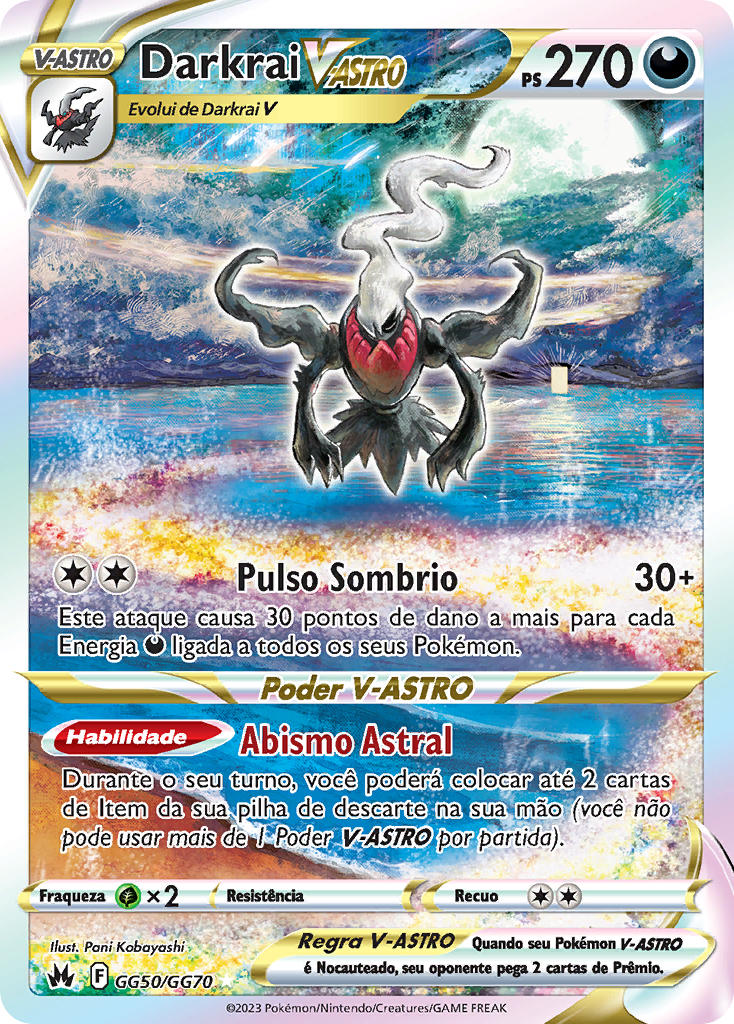 Darkrai V-ASTRO GG50 — Realeza Absoluta Galeria de Galar (Portuguese Pokémon TCG card)