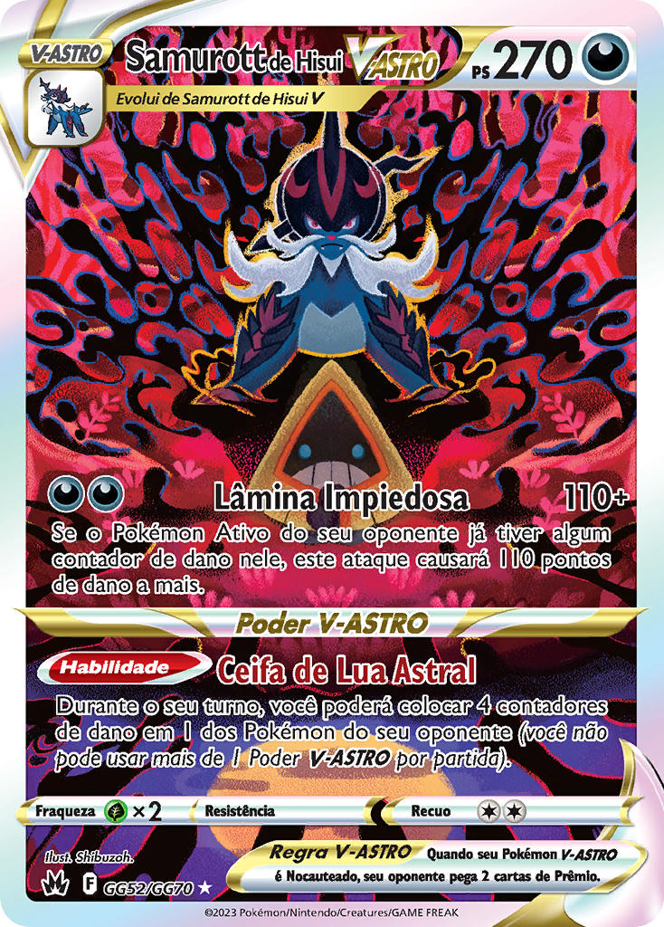Samurott de Hisui V-ASTRO GG52 — Realeza Absoluta Galeria de Galar (Portuguese Pokémon TCG card)