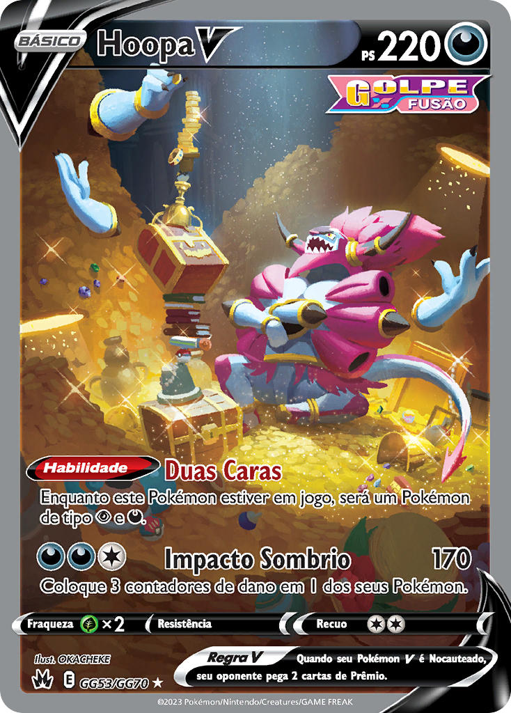 Hoopa V GG53 — Realeza Absoluta Galeria de Galar (Portuguese Pokémon TCG card)