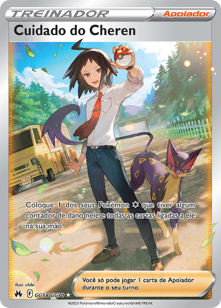 Cuidado do Cheren GG58 — Realeza Absoluta Galeria de Galar (Portuguese Pokémon TCG card)