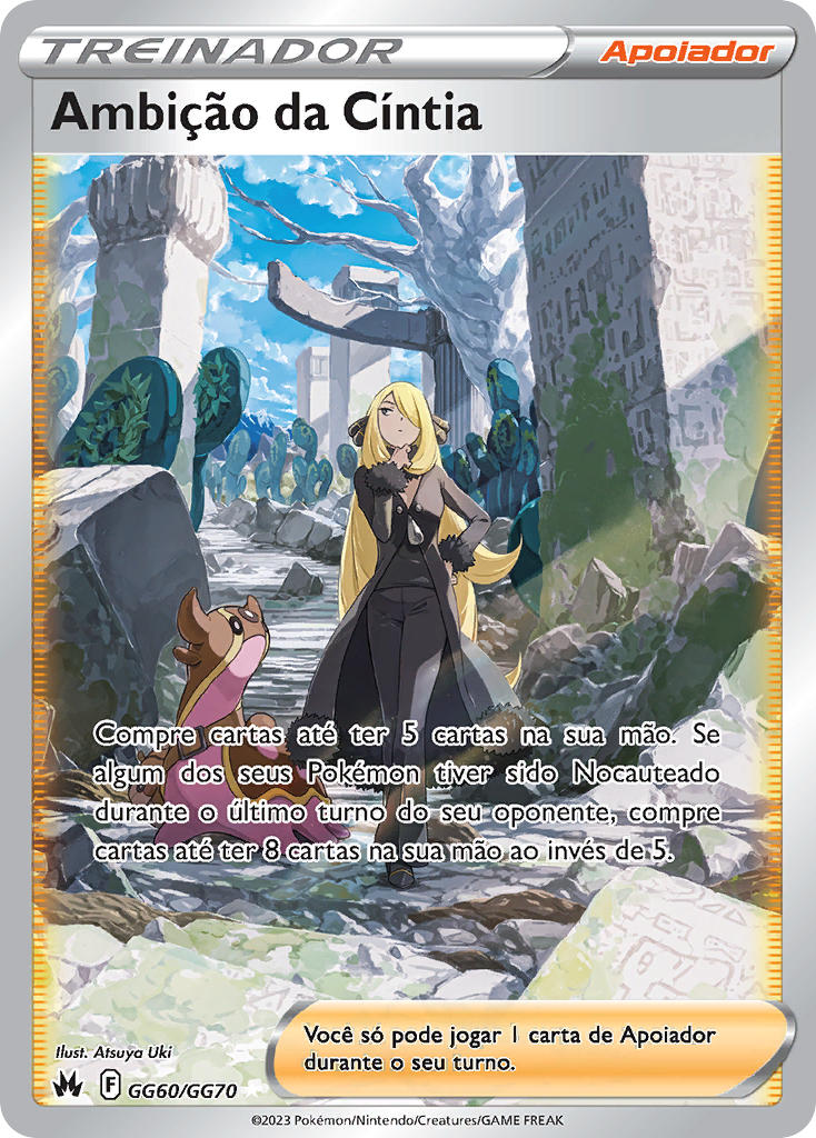 Ambição da Cíntia GG60 — Realeza Absoluta Galeria de Galar (Portuguese Pokémon TCG card)