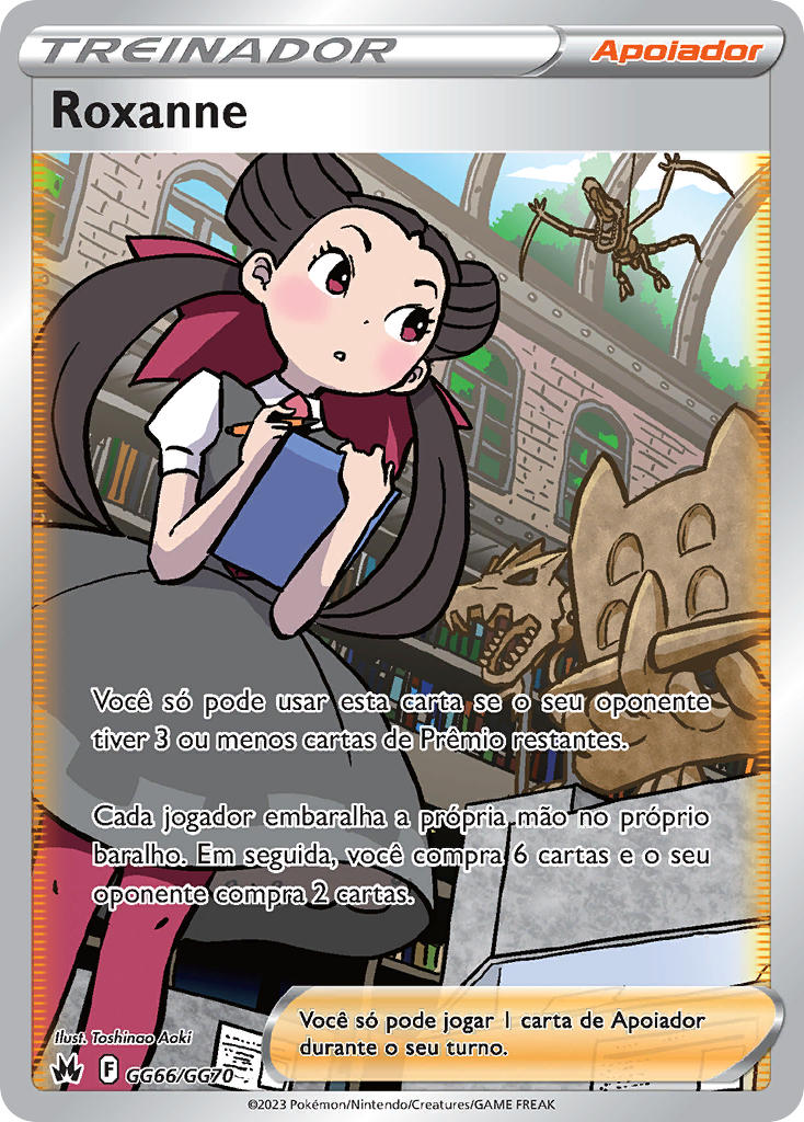 Roxanne GG66 — Realeza Absoluta Galeria de Galar (Portuguese Pokémon TCG card)