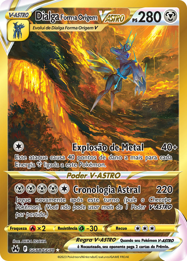 Dialga Forma Origem V-ASTRO GG68 — Realeza Absoluta Galeria de Galar (Portuguese Pokémon TCG card)