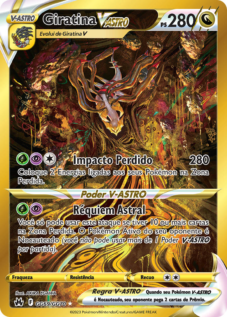 Giratina V-ASTRO GG69 — Realeza Absoluta Galeria de Galar (Portuguese Pokémon TCG card)