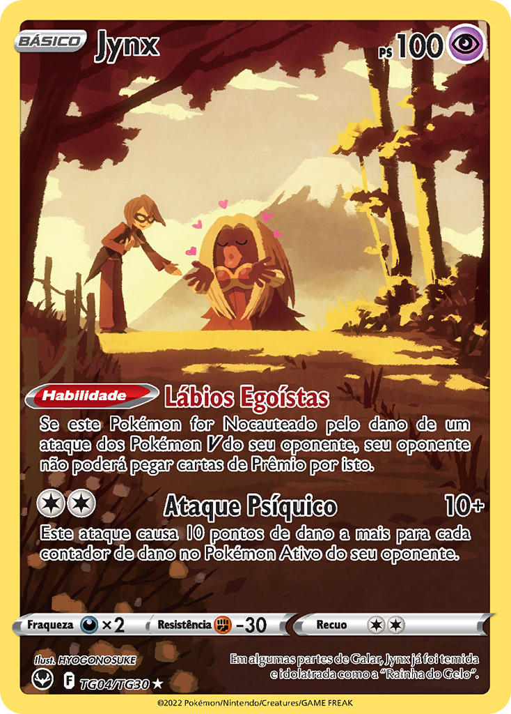 Jynx TG04 — Tempestade Prateada Galeria de Treinador (Portuguese Pokémon TCG card)