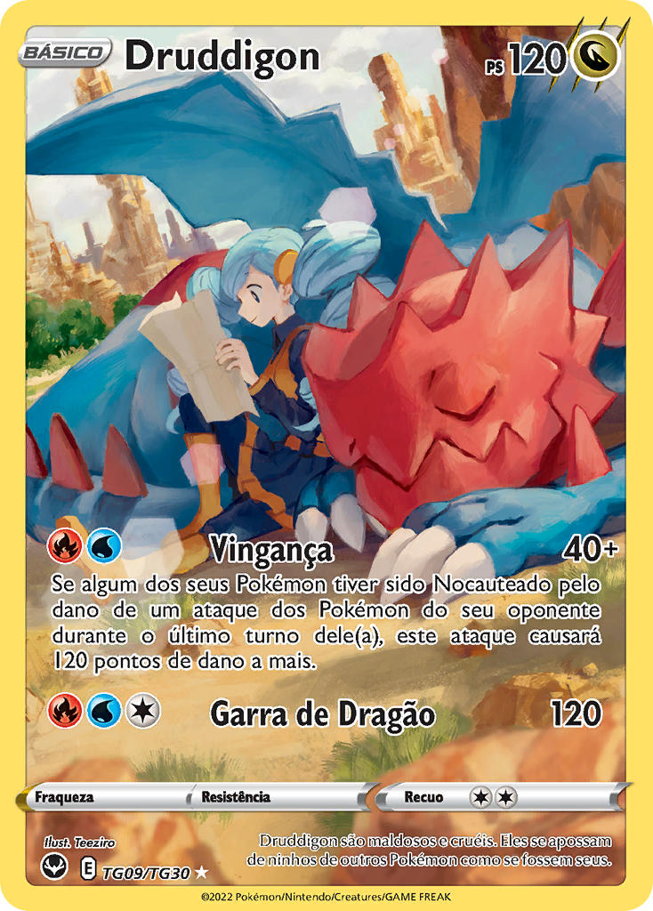 Druddigon TG09 — Tempestade Prateada Galeria de Treinador (Portuguese Pokémon TCG card)
