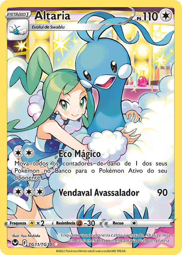Altaria TG11 — Tempestade Prateada Galeria de Treinador (Portuguese Pokémon TCG card)