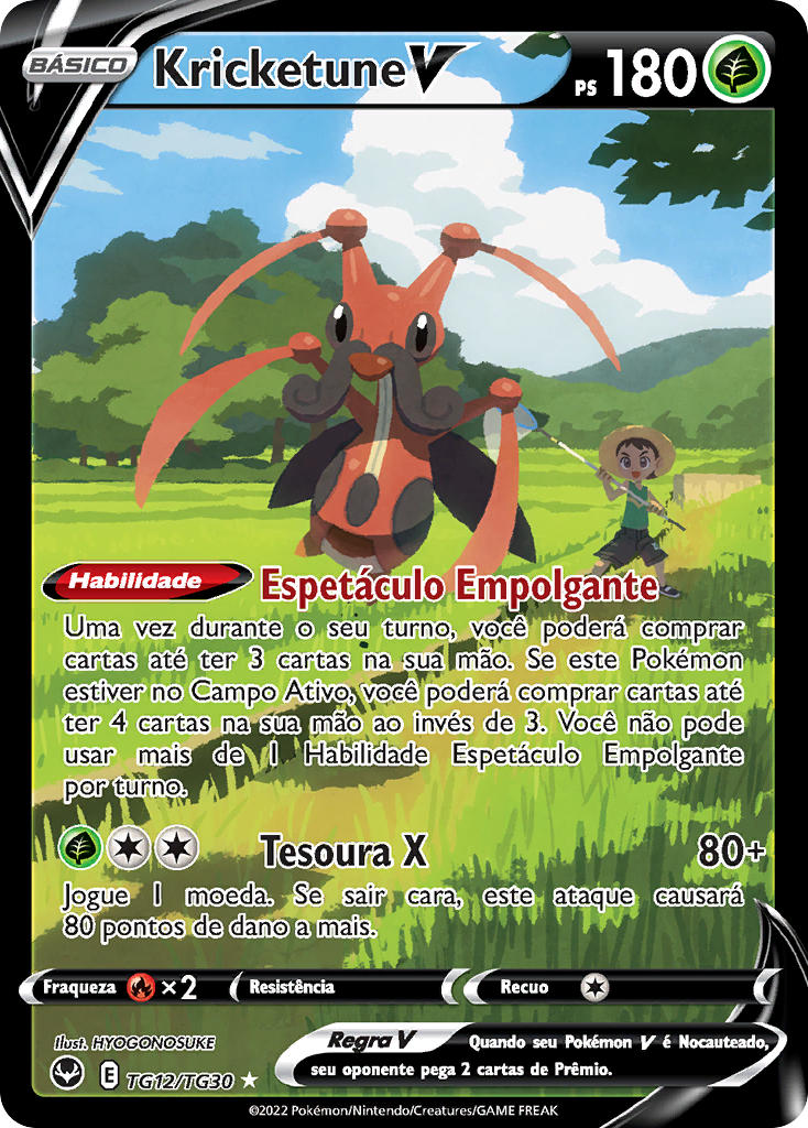 Kricketune V TG12 — Tempestade Prateada Galeria de Treinador (Portuguese Pokémon TCG card)