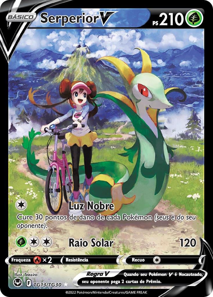 Serperior V TG13 — Tempestade Prateada Galeria de Treinador (Portuguese Pokémon TCG card)