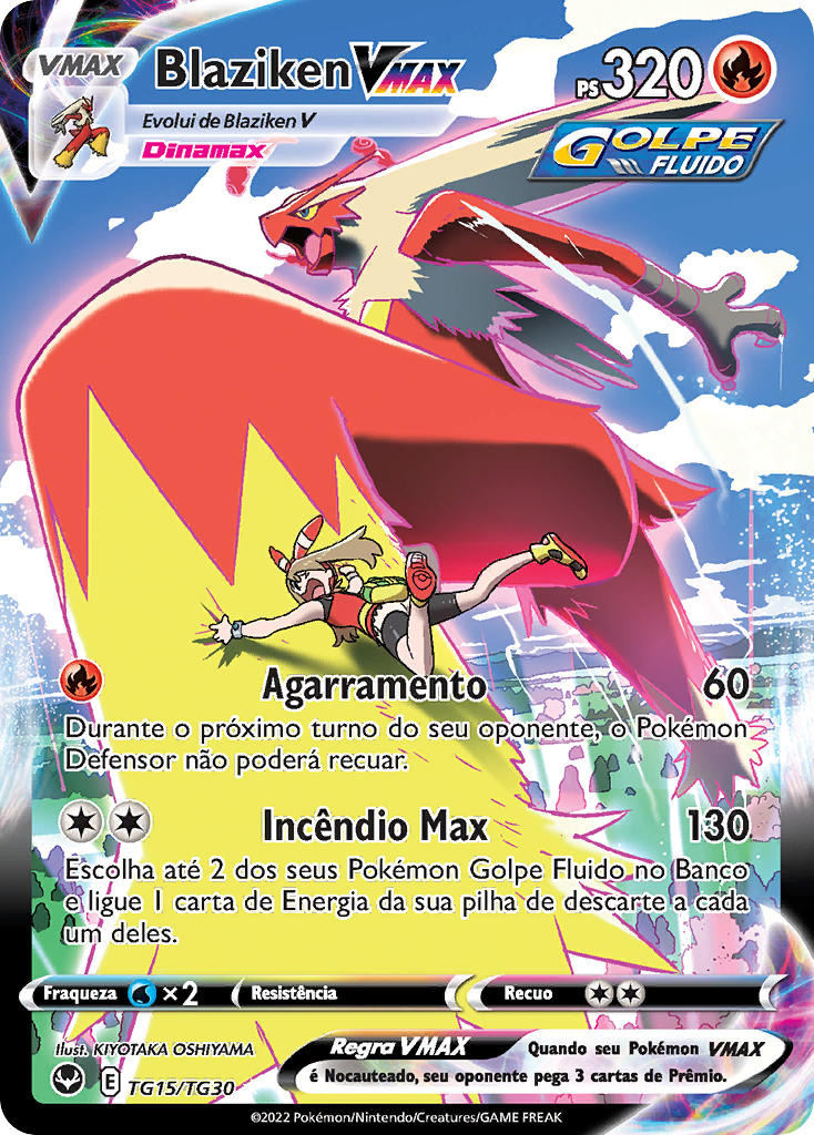 Blaziken VMAX TG15 — Tempestade Prateada Galeria de Treinador (Portuguese Pokémon TCG card)