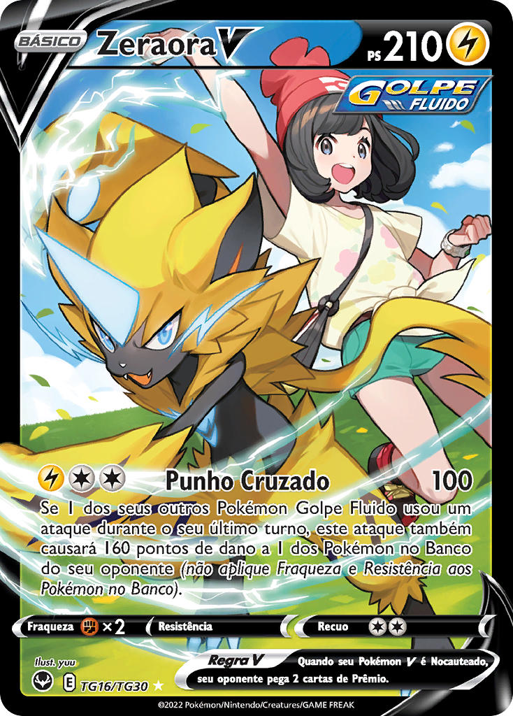 Zeraora V TG16 — Tempestade Prateada Galeria de Treinador (Portuguese Pokémon TCG card)