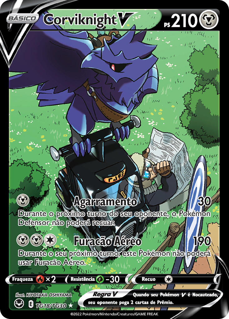 Corviknight V TG18 — Tempestade Prateada Galeria de Treinador (Portuguese Pokémon TCG card)