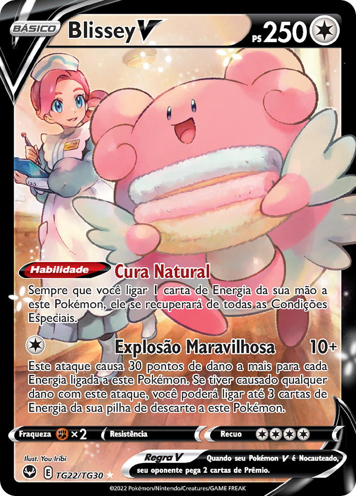 Blissey V TG22 — Tempestade Prateada Galeria de Treinador (Portuguese Pokémon TCG card)