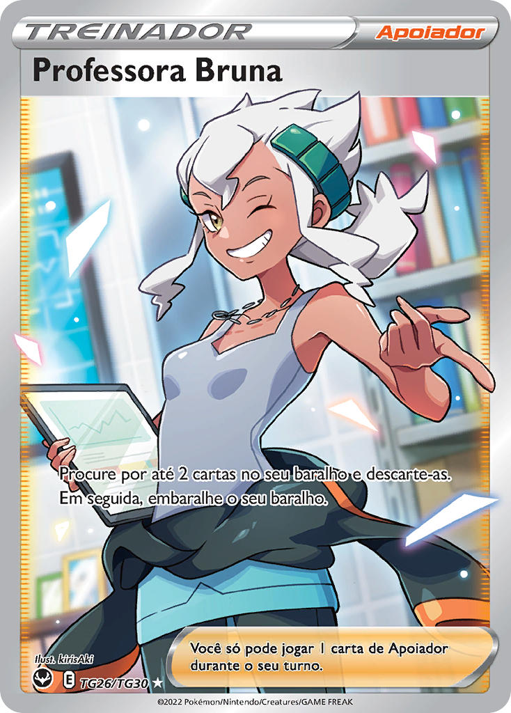 Professora Bruna TG26 — Tempestade Prateada Galeria de Treinador (Portuguese Pokémon TCG card)