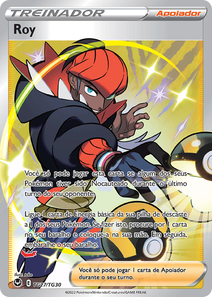 Roy TG27 — Tempestade Prateada Galeria de Treinador (Portuguese Pokémon TCG card)