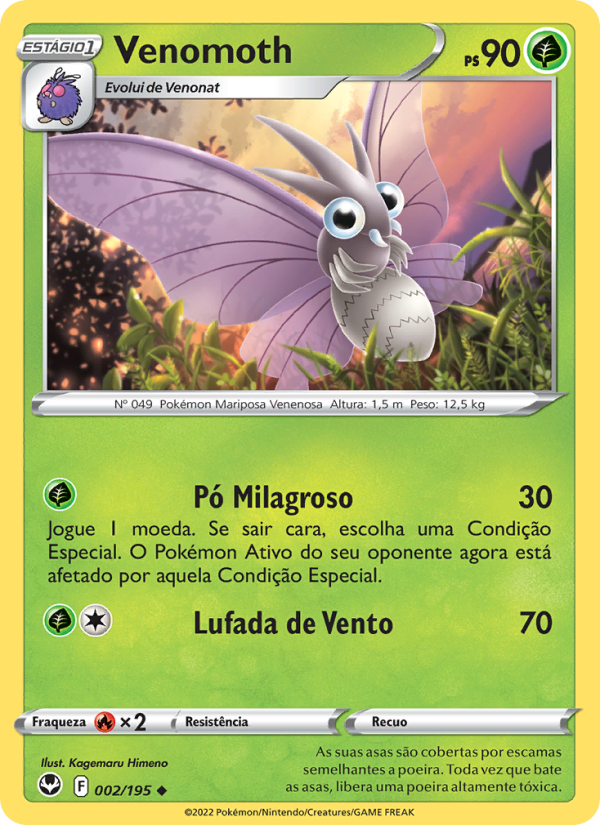 Venomoth 002 — Tempestade Prateada (Portuguese Pokémon TCG card)