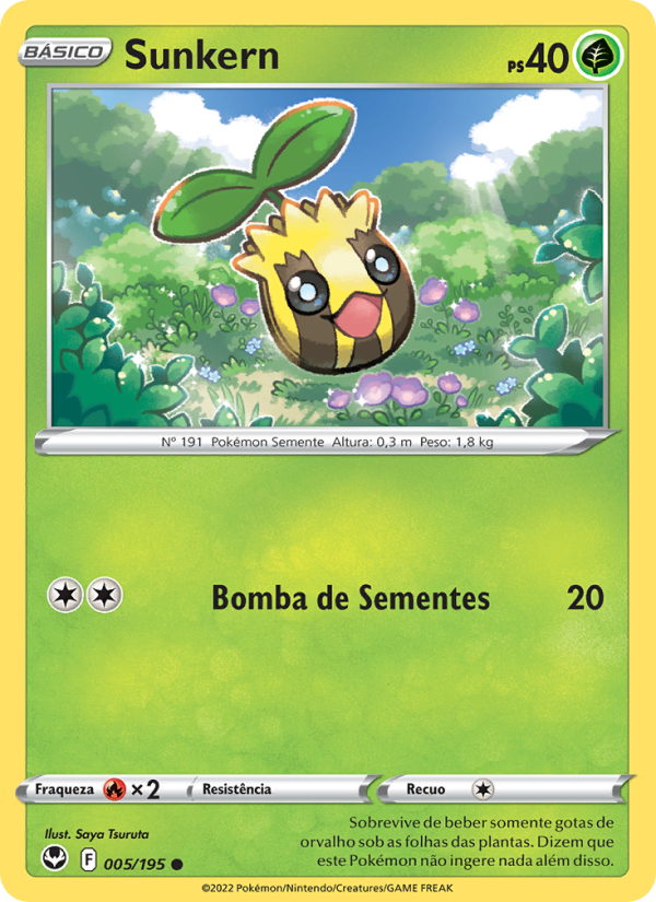 Sunkern 005 — Tempestade Prateada (Portuguese Pokémon TCG card)