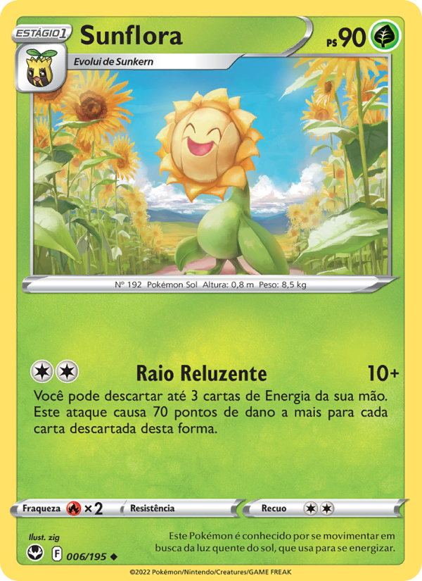Sunflora 006 — Tempestade Prateada (Portuguese Pokémon TCG card)