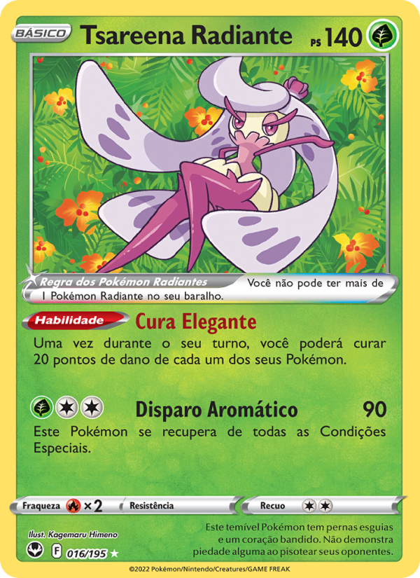 Tsareena Radiante 016 — Tempestade Prateada (Portuguese Pokémon TCG card)