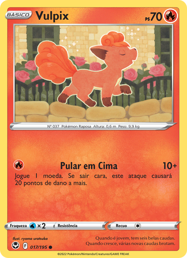 Vulpix 017 — Tempestade Prateada (Portuguese Pokémon TCG card)