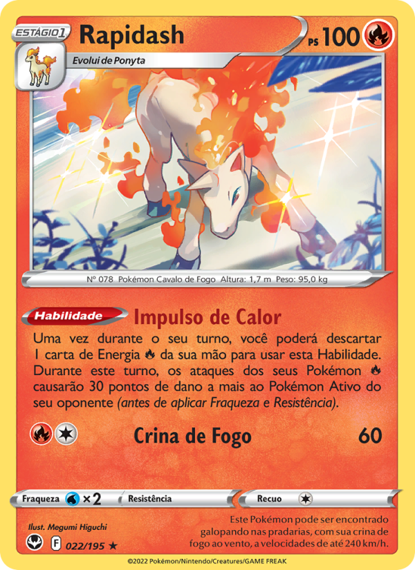 Rapidash 022 — Tempestade Prateada (Portuguese Pokémon TCG card)