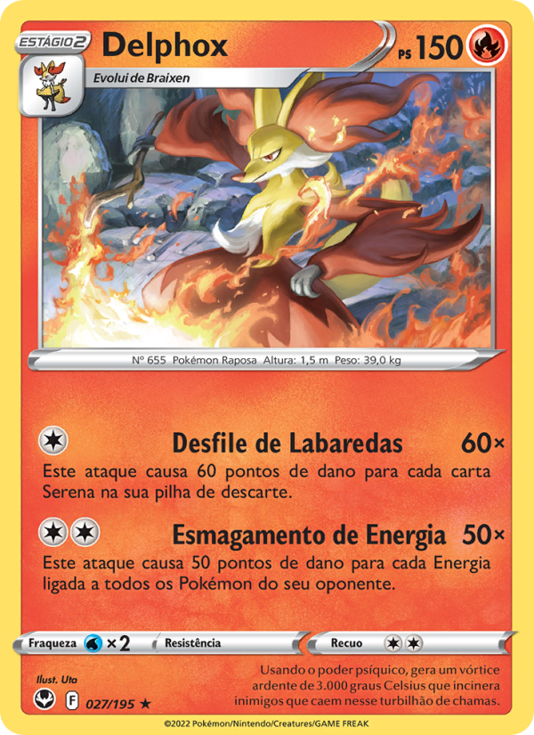 Delphox 027 — Tempestade Prateada (Portuguese Pokémon TCG card)