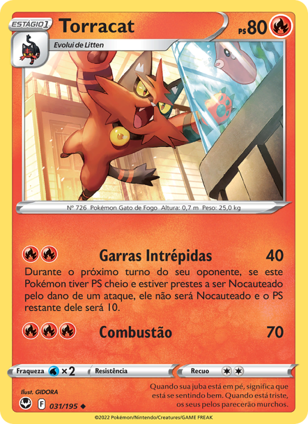 Torracat 031 — Tempestade Prateada (Portuguese Pokémon TCG card)
