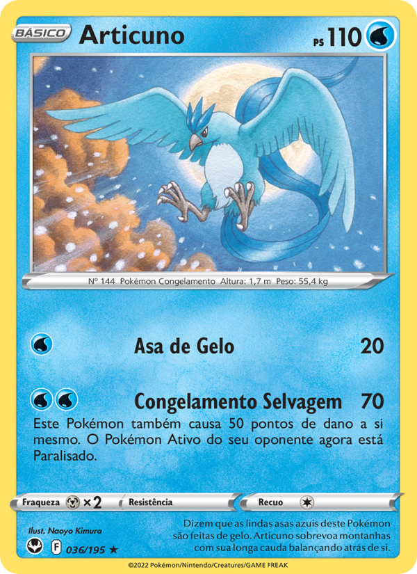 Articuno 036 — Tempestade Prateada (Portuguese Pokémon TCG card)