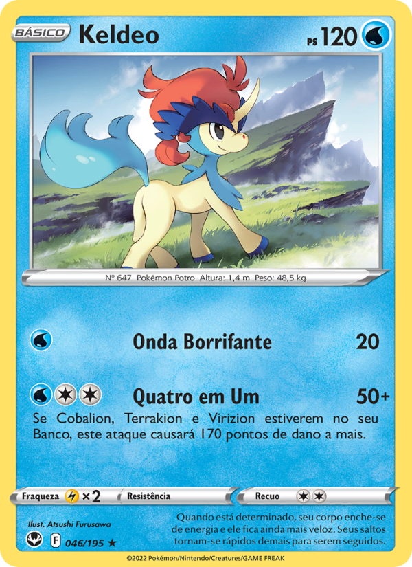 Keldeo 046 — Tempestade Prateada (Portuguese Pokémon TCG card)