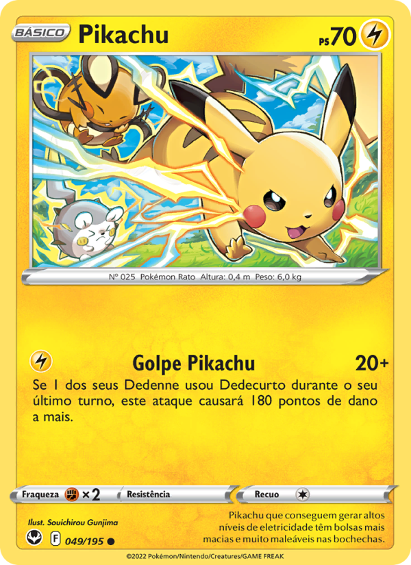 Pikachu 049 — Tempestade Prateada (Portuguese Pokémon TCG card)