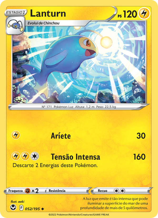 Lanturn 052 — Tempestade Prateada (Portuguese Pokémon TCG card)