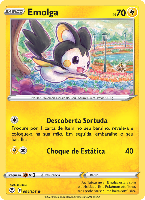 Emolga 054 — Tempestade Prateada (Portuguese Pokémon TCG card)
