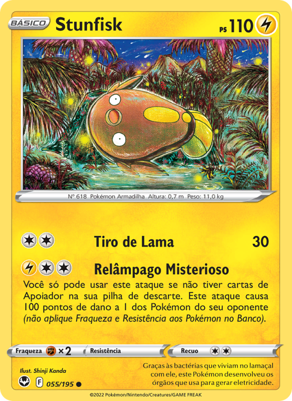 Stunfisk 055 — Tempestade Prateada (Portuguese Pokémon TCG card)