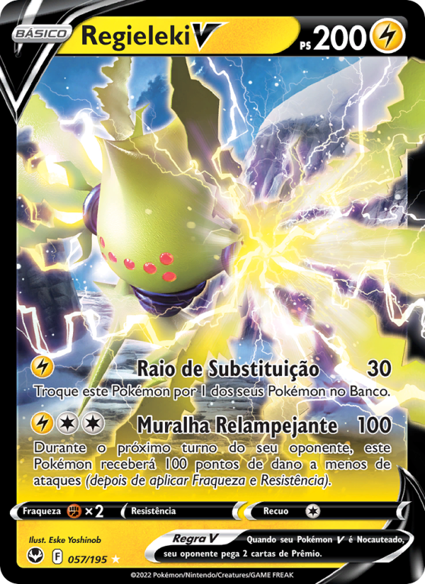 Regieleki V 057 — Tempestade Prateada (Portuguese Pokémon TCG card)