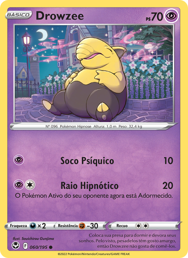 Drowzee 060 — Tempestade Prateada (Portuguese Pokémon TCG card)